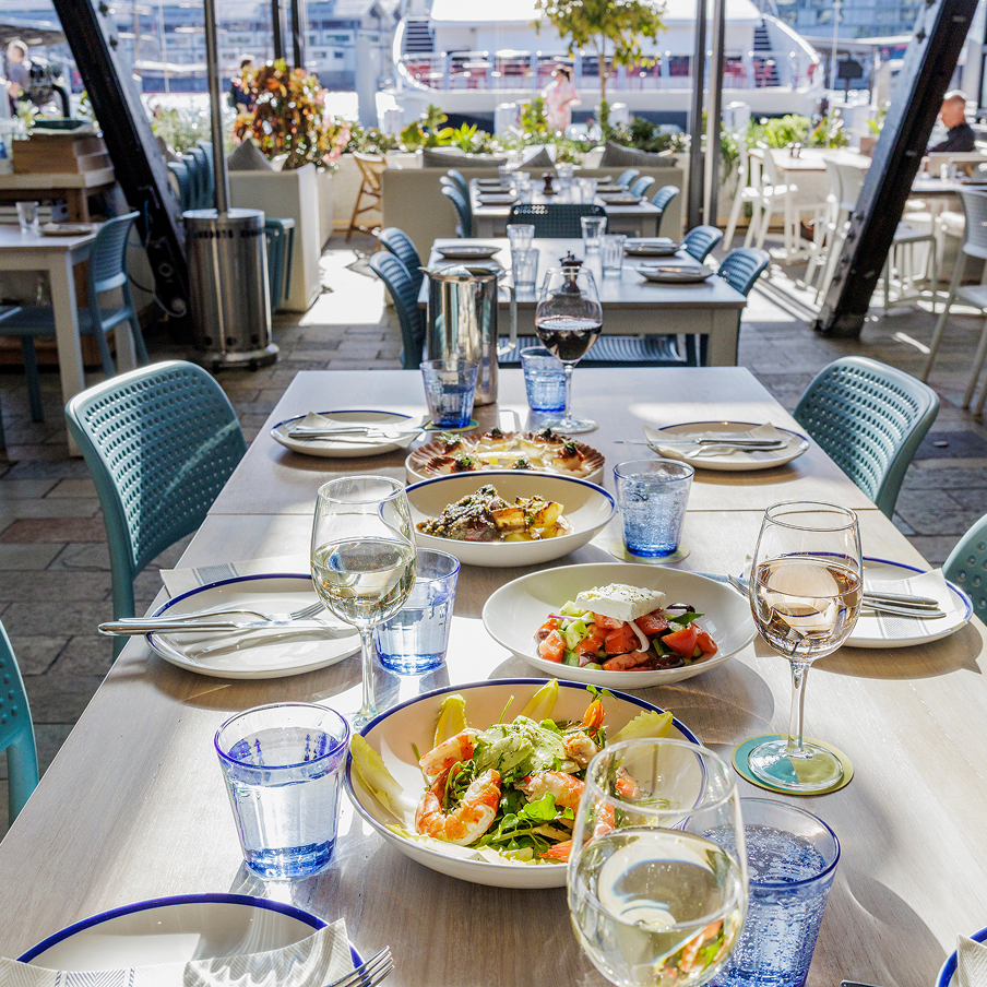 Georges table set ready for diners