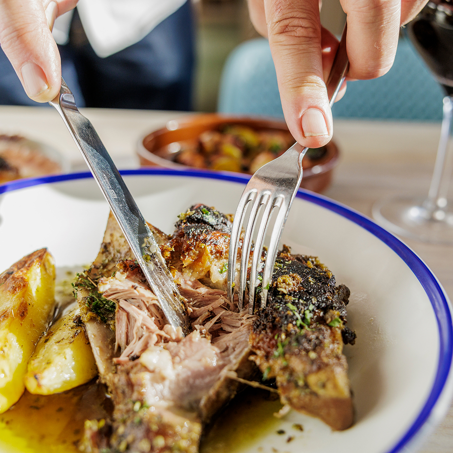 Georges someone eating delicious greek meal